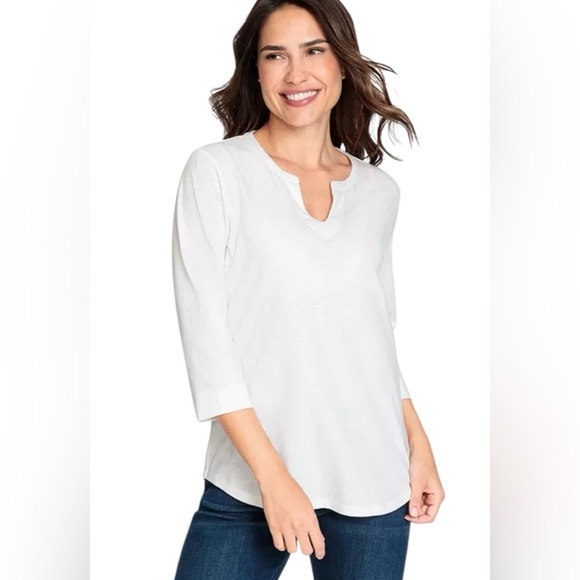 Olsen Tops - Olsen Germany Crisp White Hannah Fit Women’s 100% Cotton Classic T-Shirt Sz L